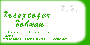 krisztofer hohman business card